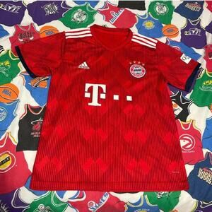 Adidas FC Bayern Munich Home Mens Sz L Large Jersey True Red-Strong Red-White